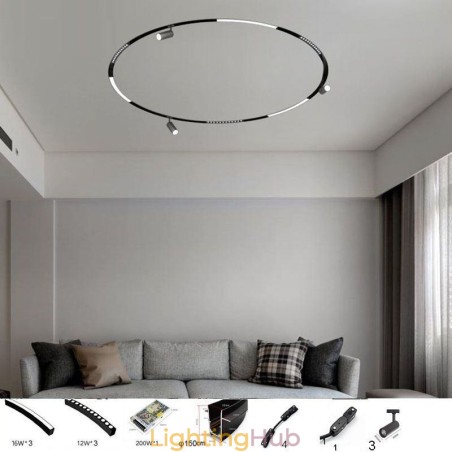 Circular Magnetic Track Light Recessed Spotlight Decorative Light 150cm Circular Magnetic Track Light Recessed Spotlight Decorative Light 150cm