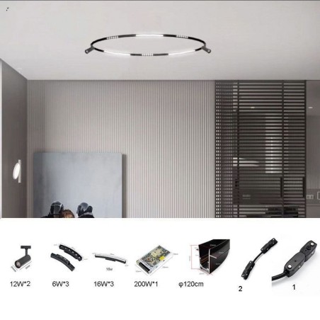 Circular Track Light System Magnetic Recessed Track Lighting Fixture φ120cm Circular Track Light System Magnetic Recessed Track Lighting Fixture φ120cm