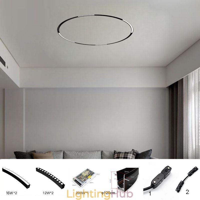 Track Light Magnetic Recessed Circular Track Lighting Fixture 120cm
