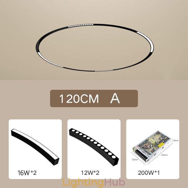 Track Light Magnetic Recessed Circular Track Lighting Fixture 120cm