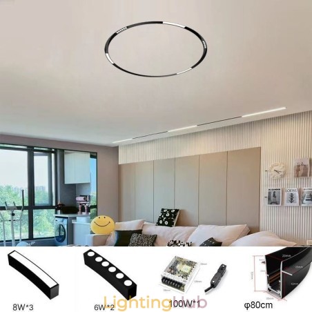 Circular Magnetic Track Light Recessed Spotlight Decorative Light 80cm Circular Magnetic Track Light Recessed Spotlight Decorative Light 80cm