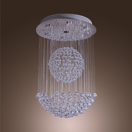 Modern Contemporary Crystal Chrome Chandelier Flush Mount