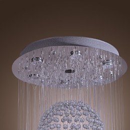 Modern Contemporary Crystal Chrome Chandelier Flush Mount