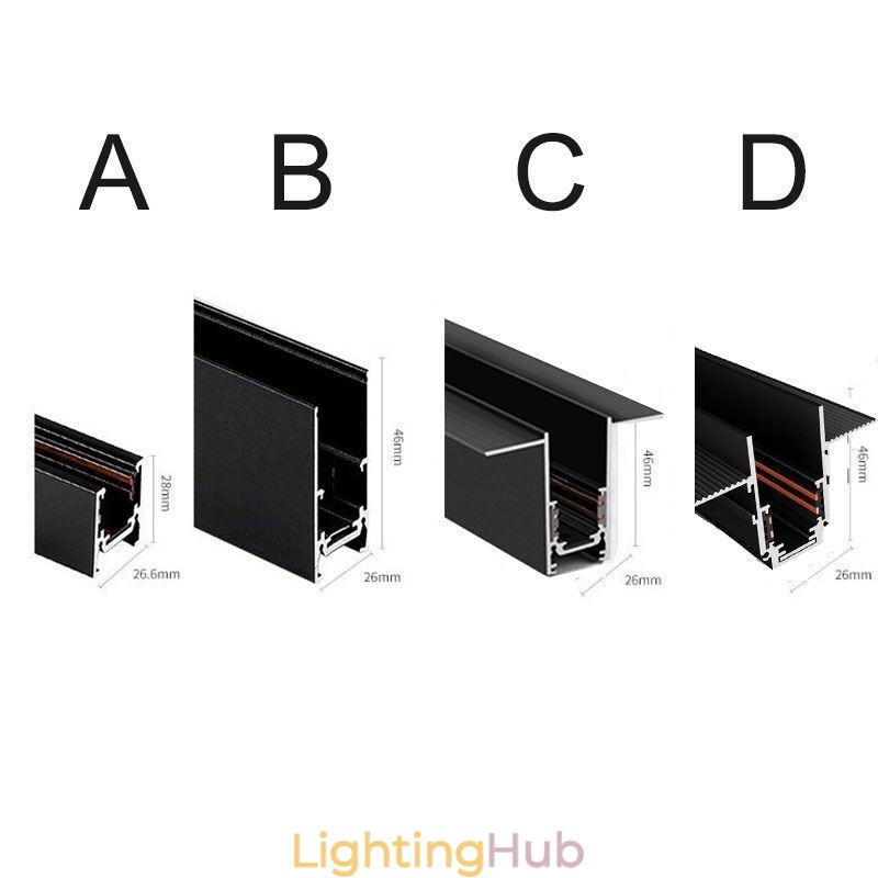 Recessed Track Lighting Rails Magnetic Aluminum Track Surface Profile Ultra Thin Track Light Strip 100cm