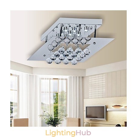 Modern Contemporary Crystal Electroplated Metal Flush Mount Modern Contemporary Crystal Electroplated Metal Flush Mount