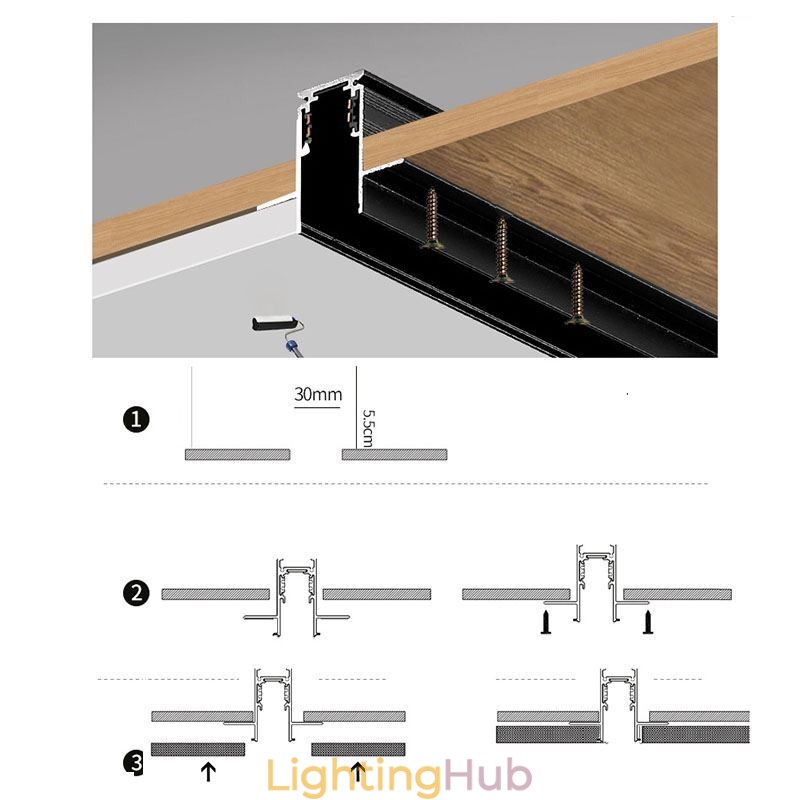 Recessed Track Lighting Rails Magnetic Aluminum Track Surface Profile Ultra Thin Track Light Strip 100cm