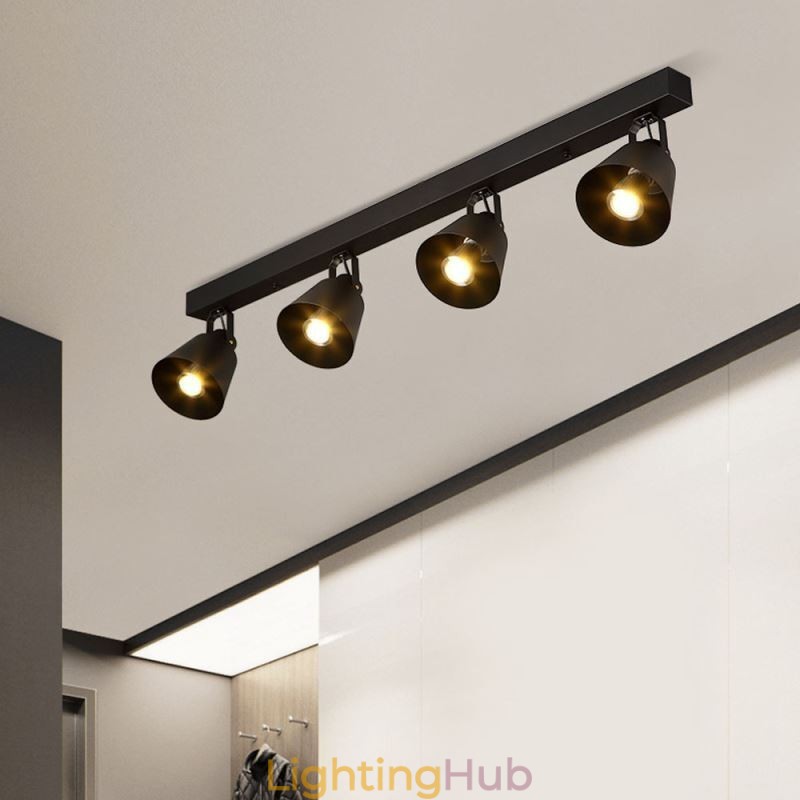 Rustic Vintage Spotlight Industrial Iron Track Lighting