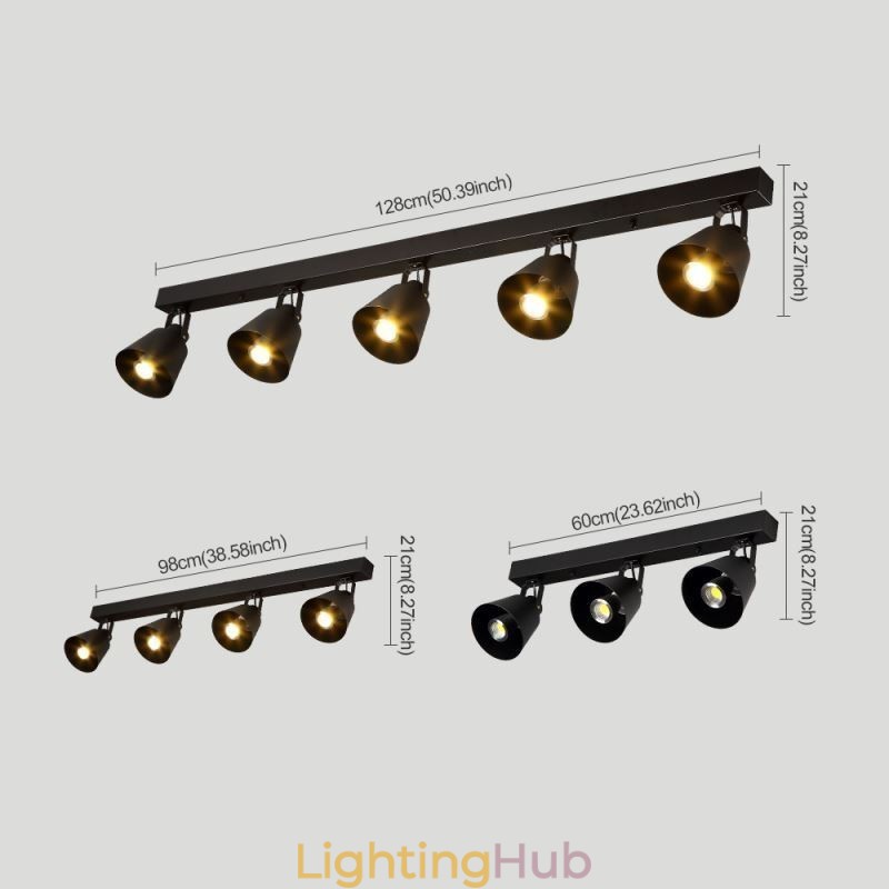 Rustic Vintage Spotlight Industrial Iron Track Lighting