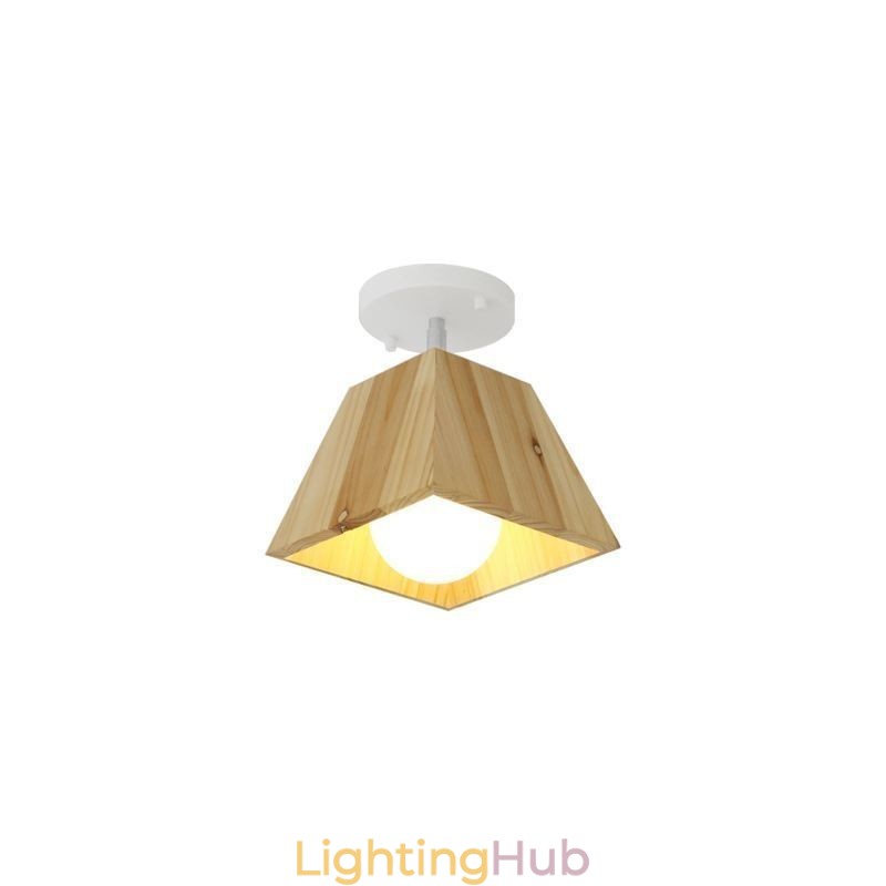 Nordic Wooden Spotlight Four Prism Rotatable Ceiling Spotlight