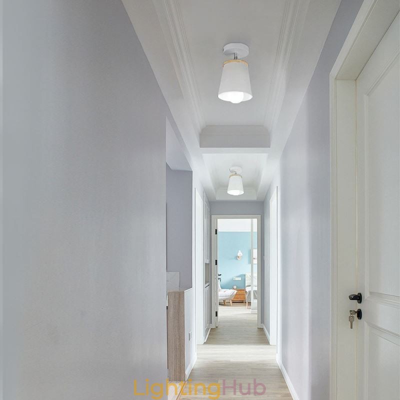 Nordic Iron Spotlight Wooden Simple Ceiling Light(Single Light)
