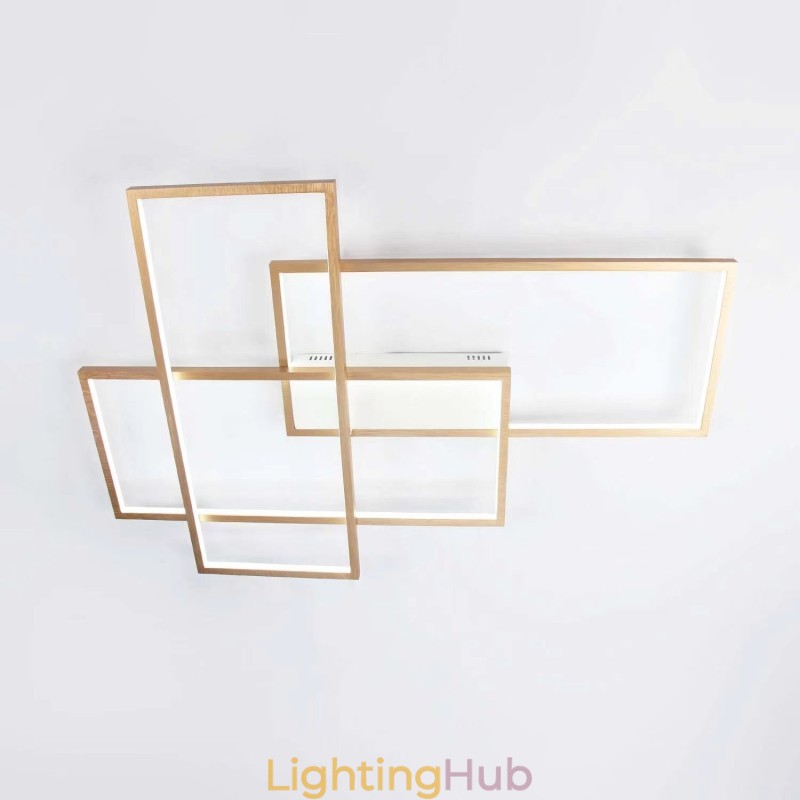 Gold Modern Comtemporary Alumilium Painting Ceiling Light Flush Mount Light with Remoter Dimmer for Living Room Bed Room (Can Also be Used as Wall Light)