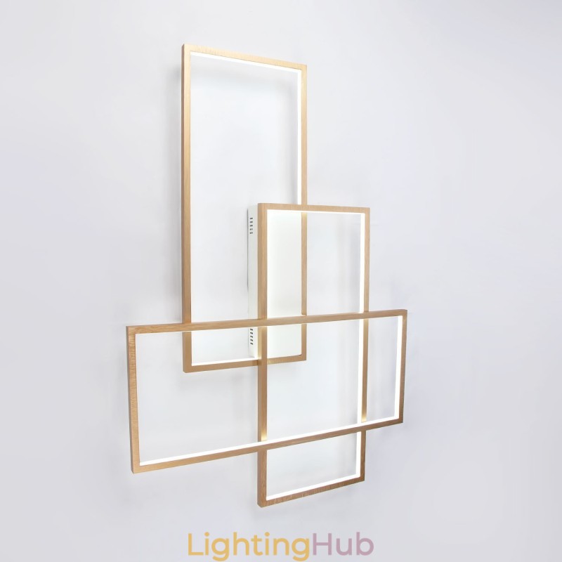 Gold Modern Comtemporary Alumilium Painting Ceiling Light Flush Mount Light with Remoter Dimmer for Living Room Bed Room (Can Also be Used as Wall Light)