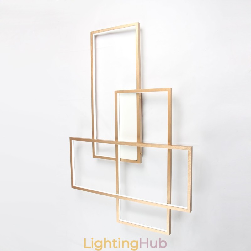 Gold Modern Comtemporary Alumilium Painting Ceiling Light Flush Mount Light with Remoter Dimmer for Living Room Bed Room (Can Also be Used as Wall Light)