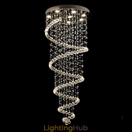 Spiral Modern K9 Crystal Ceiling Pendant Light Indoor Chandelier Lighting Fixtures for Stairs High Ceiling Spiral Modern K9 Crystal Ceiling Pendant Light Indoor Chandelier Lighting Fixtures for Stairs High Ceiling