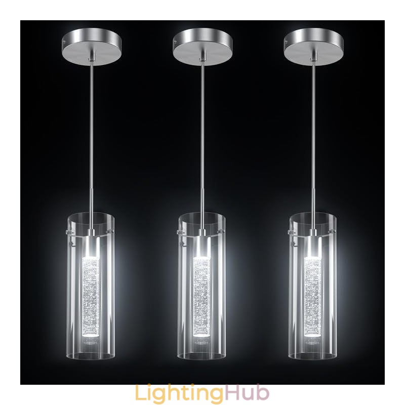 3 Light Artistic Pendant Light with Glass Shades G4 Bulb Base