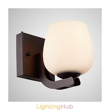 Iron Wall Lamp with Glass Shade Classic Modern Lighting Wall Sconces Iron Wall Lamp with Glass Shade Classic Modern Lighting Wall Sconces