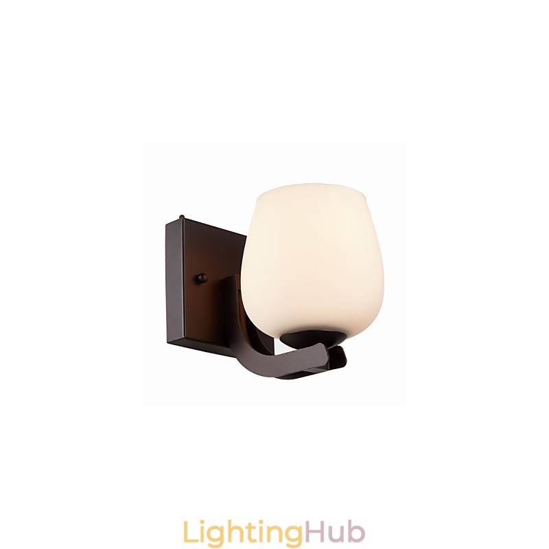 Iron Wall Lamp with Glass Shade Classic Modern Lighting Wall Sconces