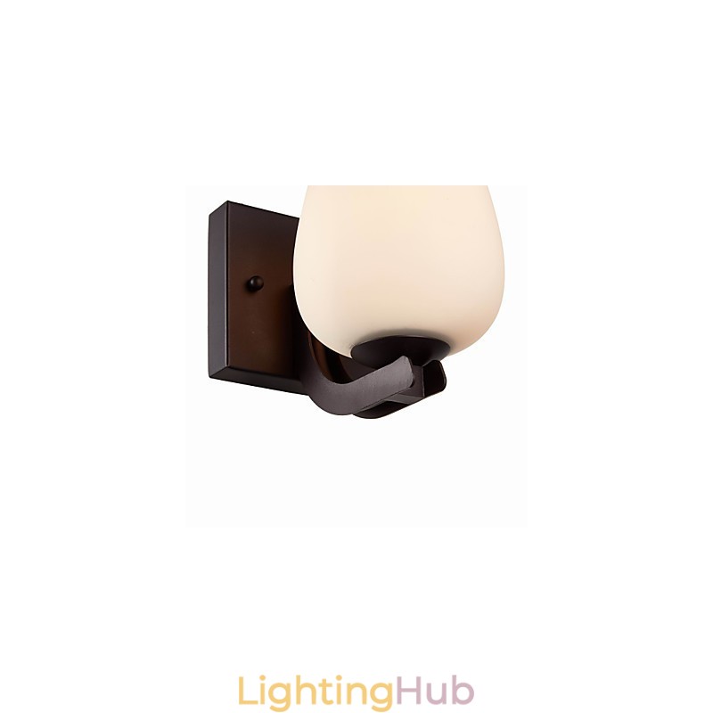Iron Wall Lamp with Glass Shade Classic Modern Lighting Wall Sconces