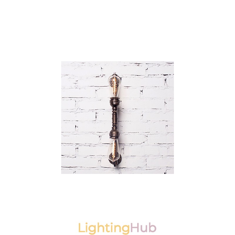 Wroguht Iron Water Pipe Wall Lamp Vintage Aisle Lights Loft Iron Wall Lamp Edison Incandescent Light Bulb FJ DB2 046A0
