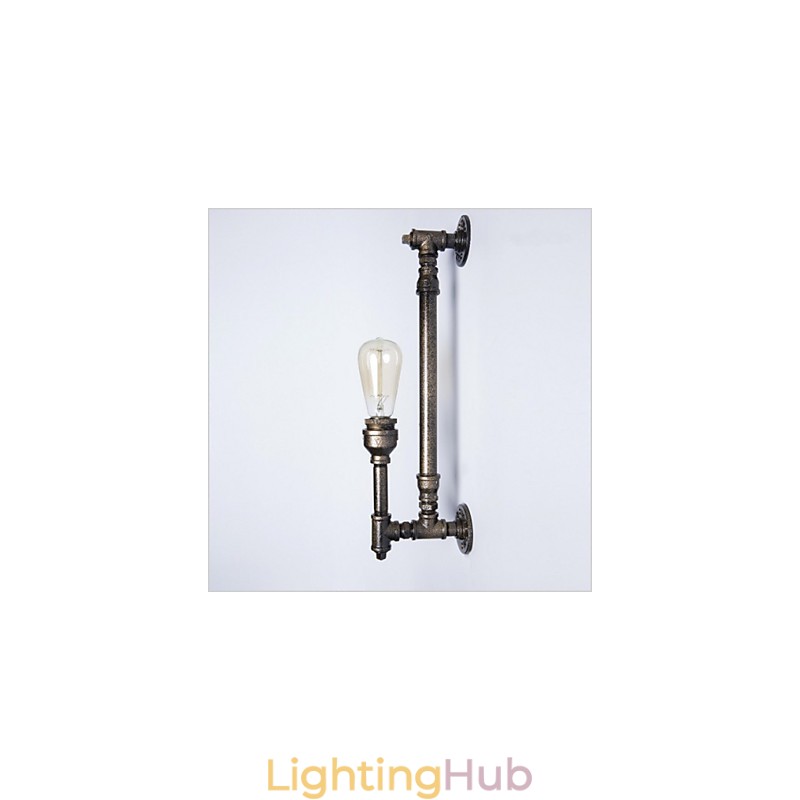 Wroguht Iron Water Pipe Wall Lamp Vintage Aisle Lights Loft Iron Wall Lamp Edison Incandescent Light Bulb FJ DB2 046A0
