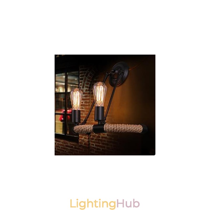 Contracted Balcony Stair Lamp Semicircle Hemp Rope Wall Lamp