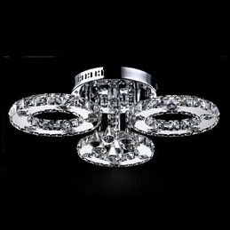 Modern Contemporary Crystal Chrome Metal Flush Mount