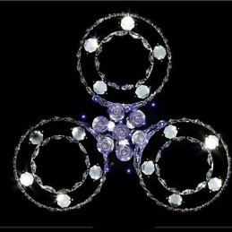 Modern Contemporary Crystal Chrome Metal Flush Mount