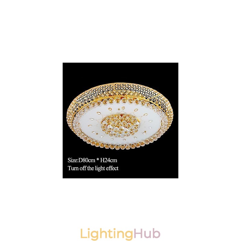 Round Crystal Absorb Dome Light Ceiling Lamp Diameter 80CM Contains 15 Bulbs