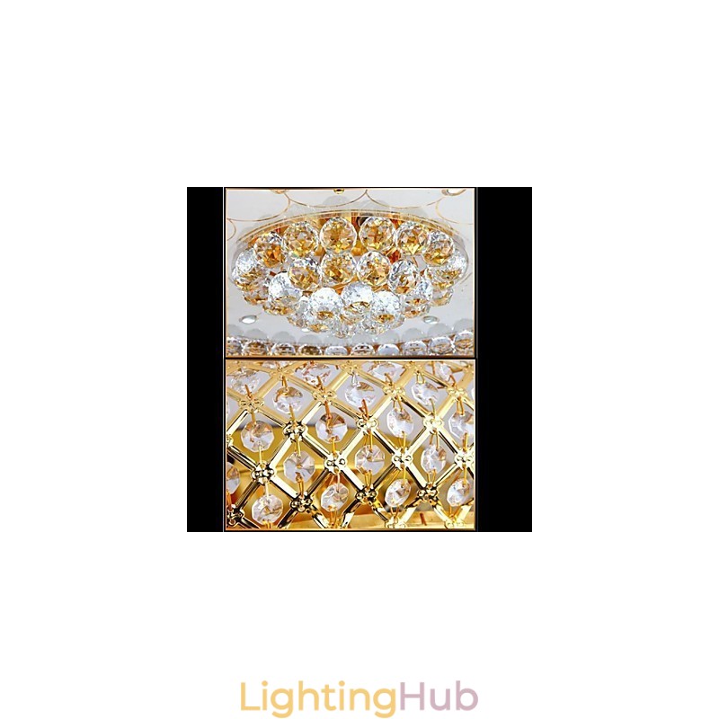 Round Crystal Absorb Dome Light Ceiling Lamp Diameter 80CM Contains 15 Bulbs
