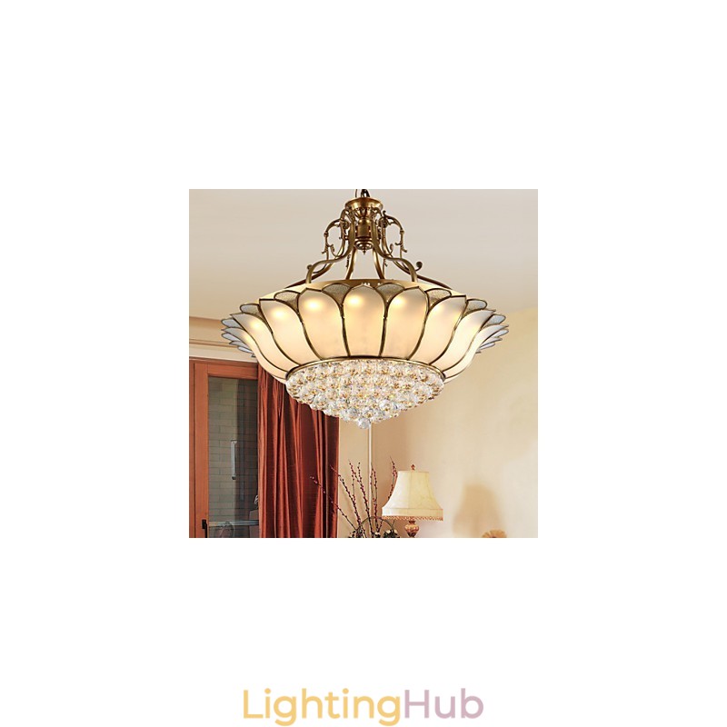 Traditional Classic Rustic Lodge Brass Metal Flush Mount