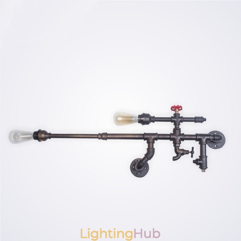 Vintage Industrial Wall Lamp Bathroom Kitchen Dinning Pipe Edison Light Luxury Dining Bar Sconces Lamparas FJ DB2 014A0