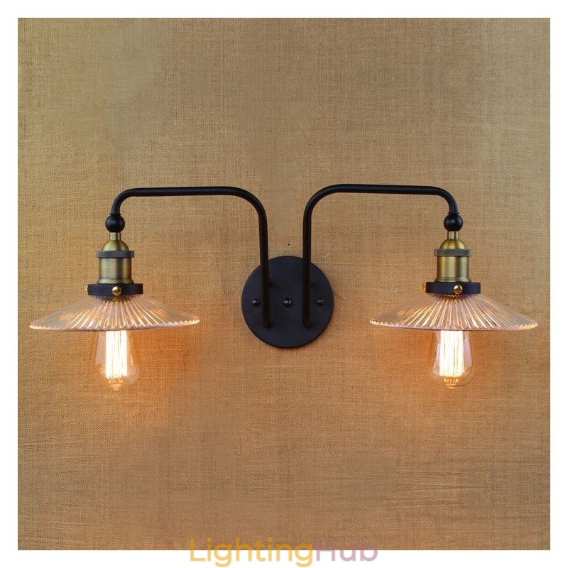 Industrial Nordic Style Creative Personality Bedroom Interior Mediterranean Cafe Wall Glass Double Iron