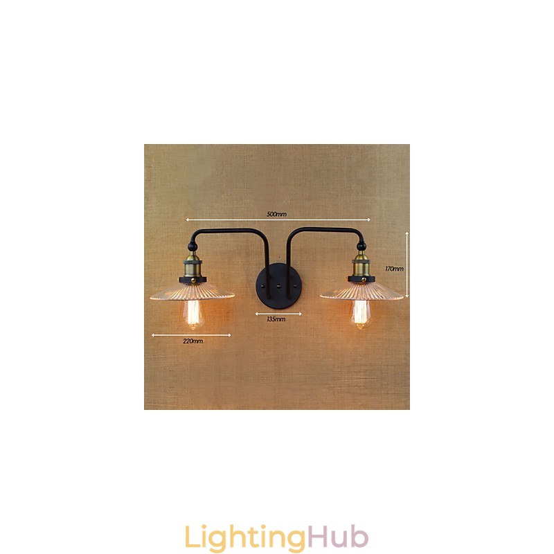 Industrial Nordic Style Creative Personality Bedroom Interior Mediterranean Cafe Wall Glass Double Iron