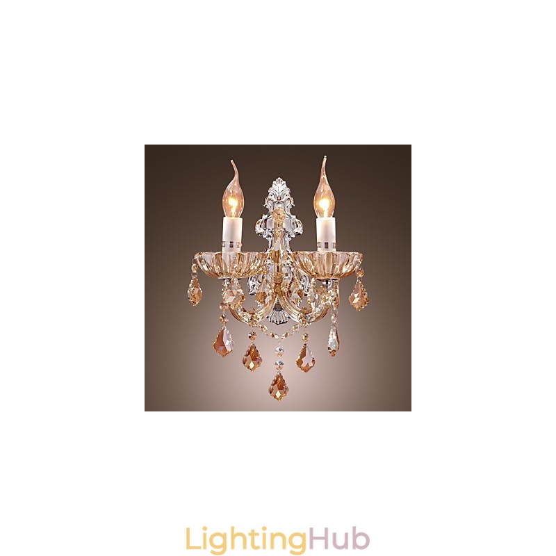 Elegant Crystal Wall Light with 2 Lights