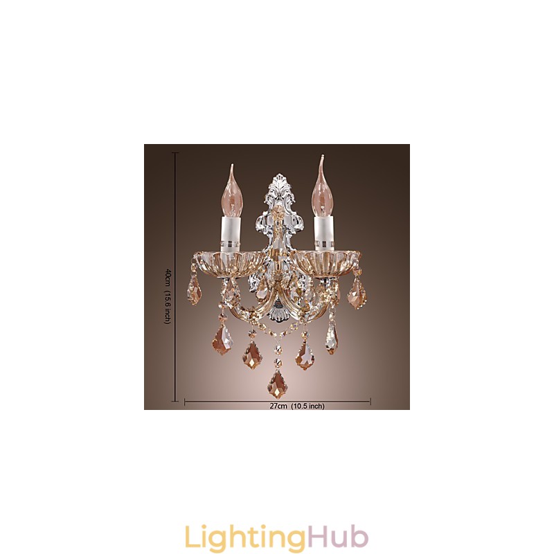 Elegant Crystal Wall Light with 2 Lights