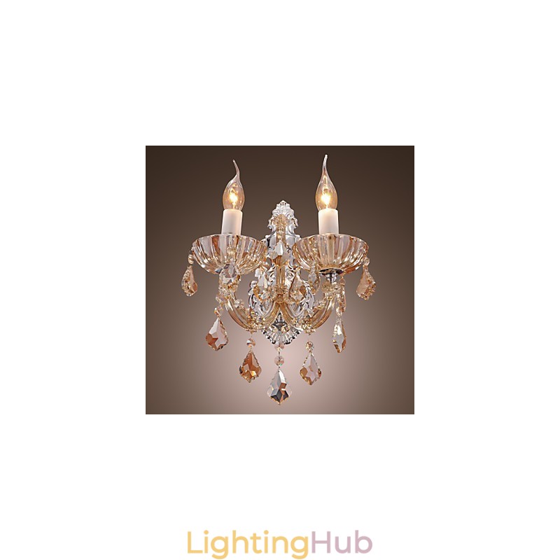 Elegant Crystal Wall Light with 2 Lights