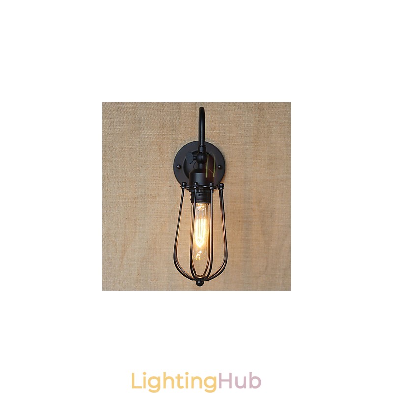 American Country Living Room Lamp Bedroom Balcony Minimalist Matte Black Bedside Lamp Decorative Art Wall