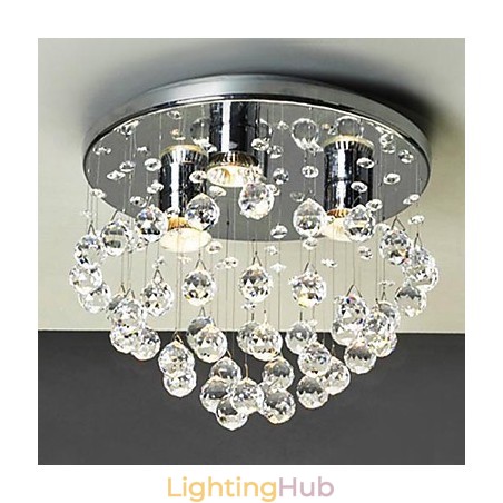 Modern Contemporary Crystal Mini Style Electroplated Flush Mount Modern Contemporary Crystal Mini Style Electroplated Flush Mount