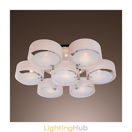 Modern Contemporary Chrome Metal Chandelier Flush Mount Modern Contemporary Chrome Metal Chandelier Flush Mount