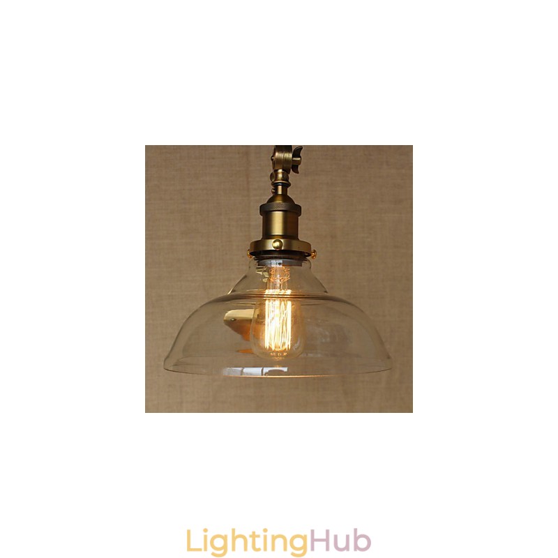 The Iron Glass Bronze Brass Arm Style Retro Creative American Country Hall Bedroom Wall Lamp