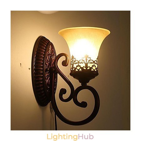 Europe Type Restoring Ancient Ways Wrought Iron Bedroom Glass Wall Lamp Light Europe Type Restoring Ancient Ways Wrought Iron Bedroom Glass Wall Lamp Light