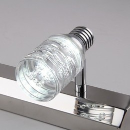 Modern Wall Light with Glass Bubble Shade Mirror Front Style