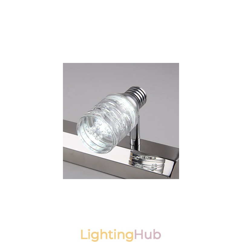 Modern Wall Light with Glass Bubble Shade Mirror Front Style