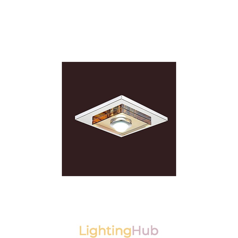Amber Crystal Ceiling light 1 light Flush Mounted