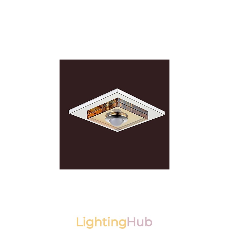 Amber Crystal Ceiling light 1 light Flush Mounted
