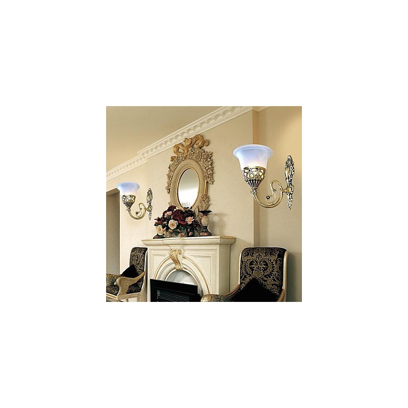 Bronze Wall Sconces Lights Moire Glass European Retro Classic 220V