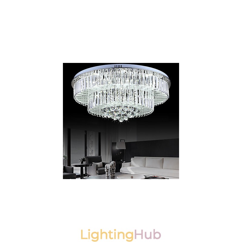 Flush Mount with Remote Control Modern Contemporary Glass