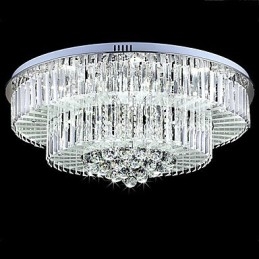 Flush Mount with Remote Control Modern Contemporary Glass