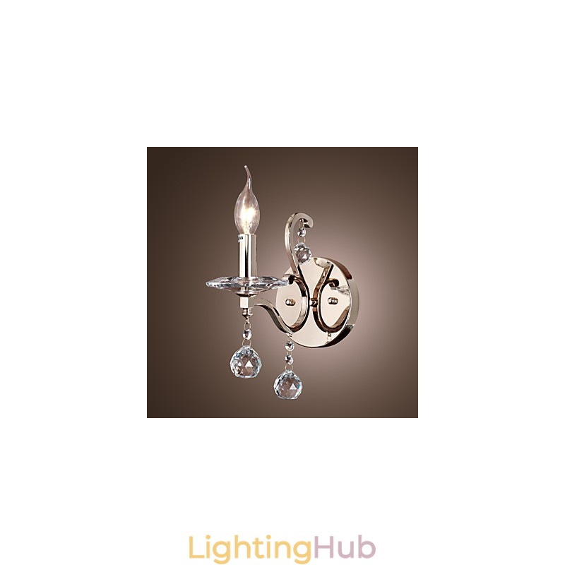 Crystal Candle Wall Lights Modern Contemporary Metal
