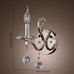 Crystal Candle Wall Lights Modern Contemporary Metal